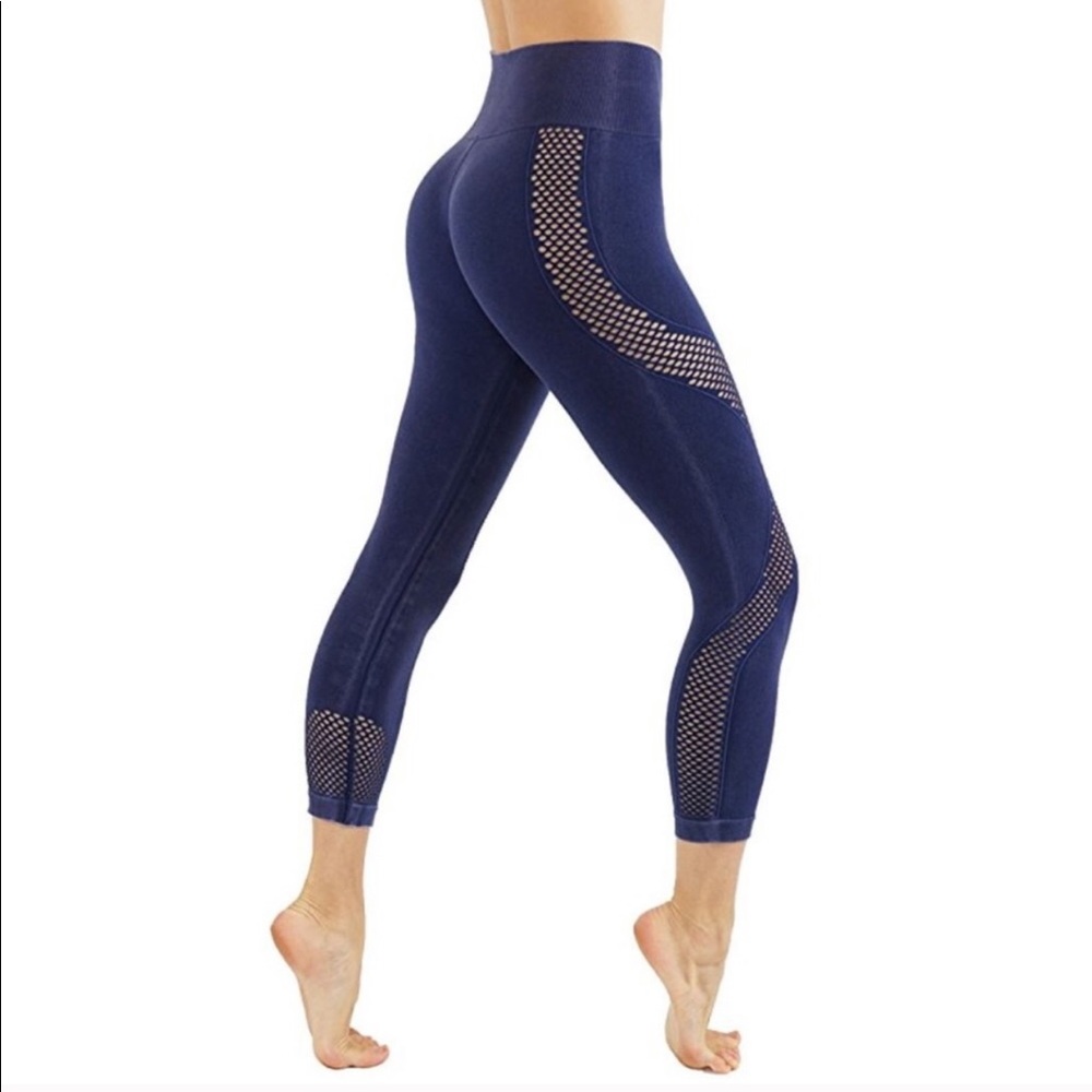 Faded blue leggings with sexy detailing